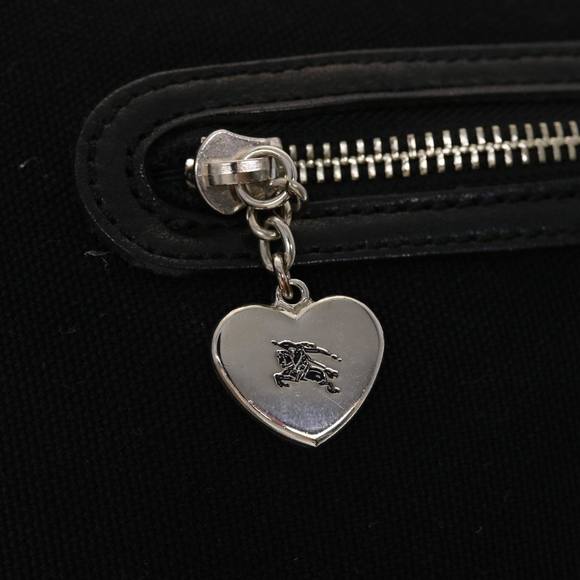 BURBERRY Blue Label Hand Bag Canvas 2way Black Auth ki3052 - Picture 14 of 16